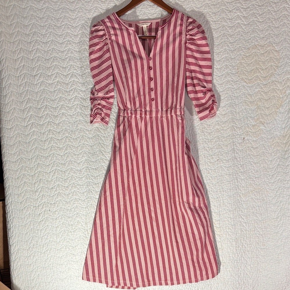 Matilda Jane McIntosh Heart to Heart Midi Dress Pink Red White Stripe